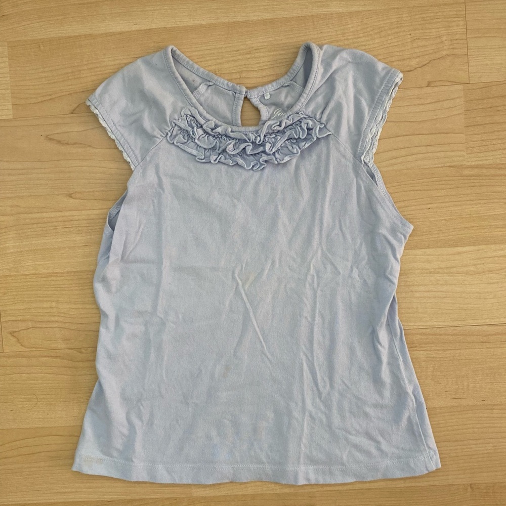 Blue Top With Ruffle Detail